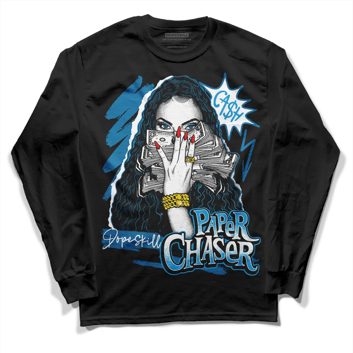 Military Blue 4s DopeSkill Long Sleeve T-Shirt NPC Graphic sold by DopeSkill product image thumbnail 2