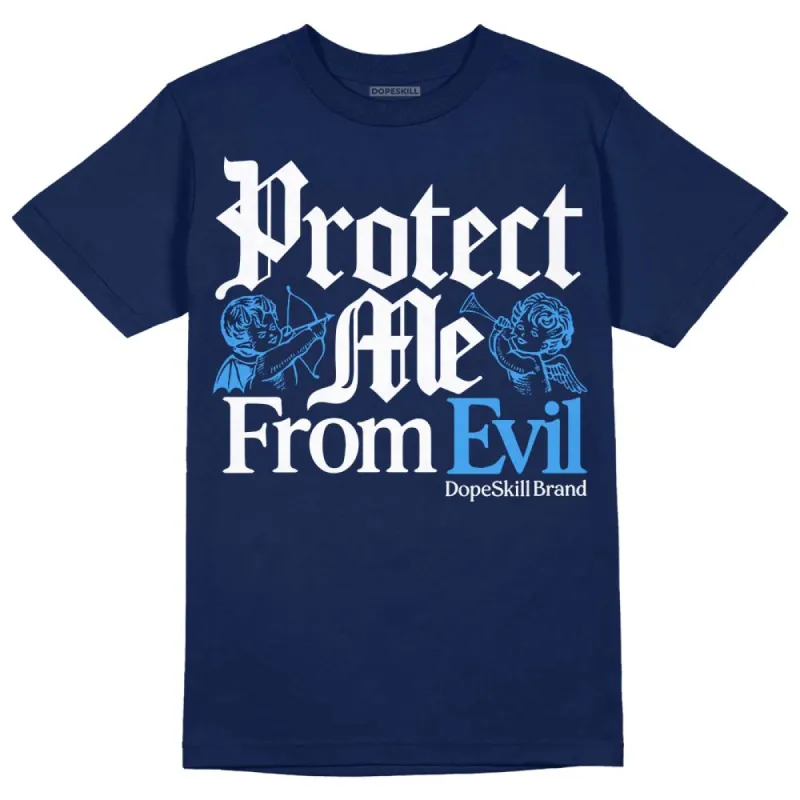 Midnight Navy 3s DopeSkill Navy T-shirt Protect Me From Evil Graphic sold by DopeSkill