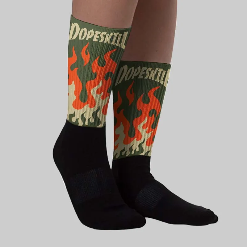 Olive Collection DopeSkill Sublimated Socks FIRE Graphic sold by DopeSkill product image thumbnail 2