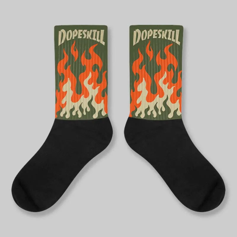Olive Collection DopeSkill Sublimated Socks FIRE Graphic sold by DopeSkill