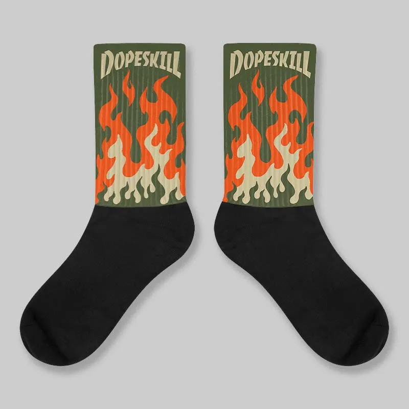 Olive Collection DopeSkill Sublimated Socks FIRE Graphic sold by DopeSkill