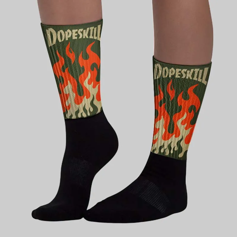Olive Collection DopeSkill Sublimated Socks FIRE Graphic sold by DopeSkill product image thumbnail 3
