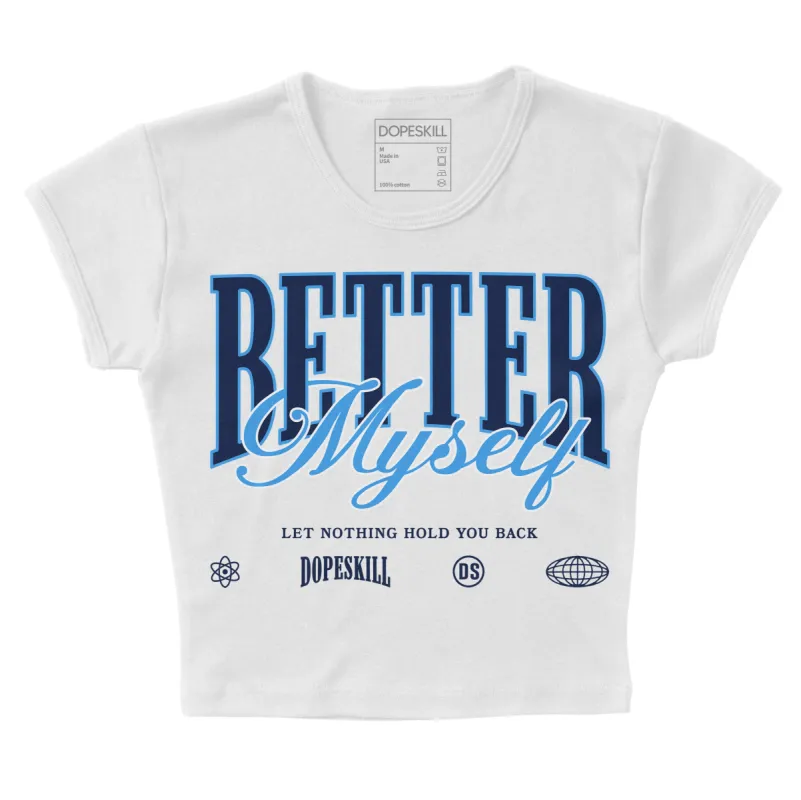 Midnight Navy 3s DopeSkill Women's Crop Top Better Myself Graphic sold by DopeSkill