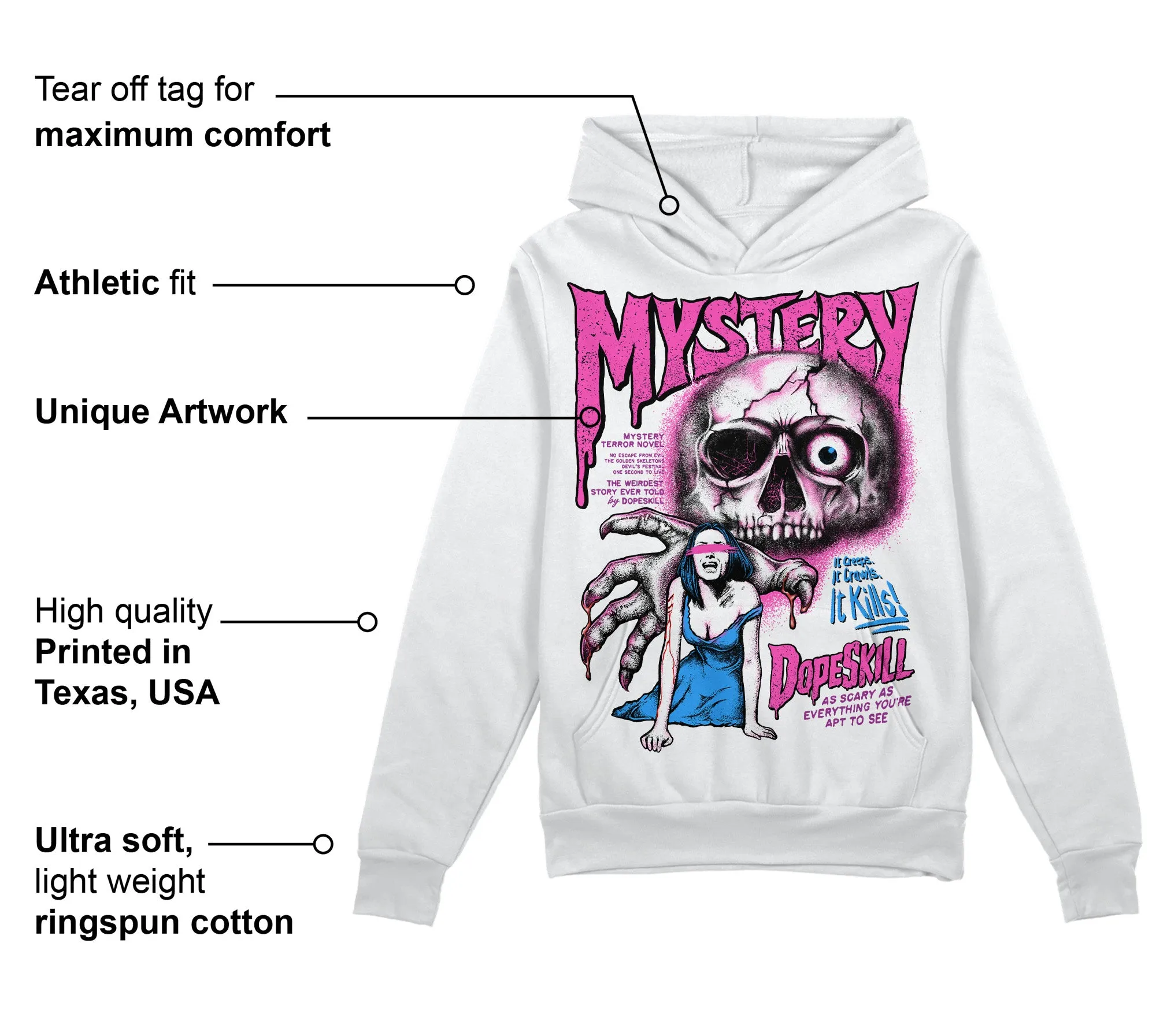 Hyper Violet 4s DopeSkill Hoodie Sweatshirt Mystery Ghostly Grasp Graphic sold by DopeSkill product image thumbnail 3