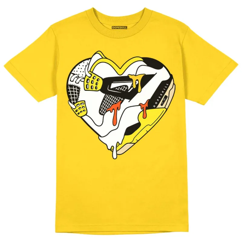 Vivid Sulfur 4s DopeSkill Yellow T-shirt Heart Jordan 4 Graphic sold by DopeSkill