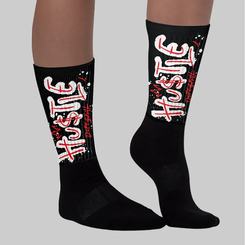 White Thunder 4s DopeSkill Sublimated Socks Hustle Graphic sold by DopeSkill product image thumbnail 3