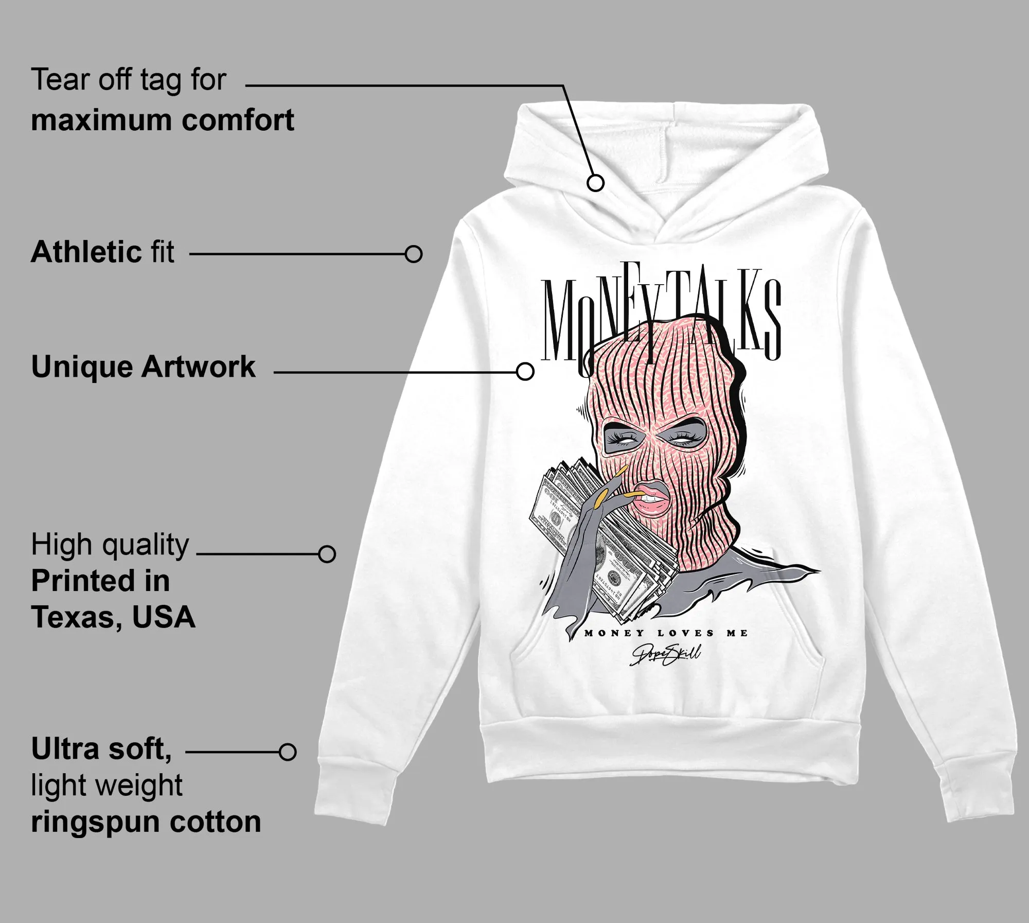 Red Stardust 3s DopeSkill Hoodie Sweatshirt Money Talks Graphic sold by DopeSkill product image thumbnail 3