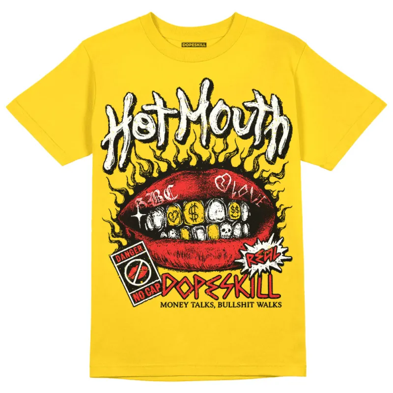 Yellow Collection DopeSkill Gold T-shirt Hot Mouth Graphic sold by DopeSkill