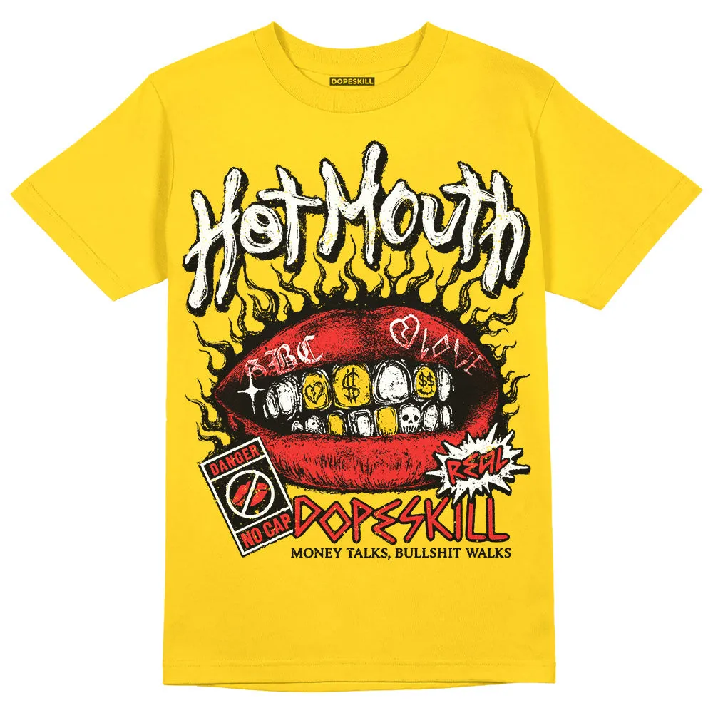 Yellow Collection DopeSkill Gold T-shirt Hot Mouth Graphic sold by DopeSkill