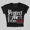 White Thunder 4s DopeSkill Women's Crop Top Protect Me From Evil Graphic sold by DopeSkill