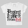 White Thunder 4s DopeSkill Women's Crop Top Protect Me From Evil Graphic sold by DopeSkill