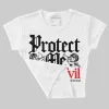 White Thunder 4s DopeSkill Women's Crop Top Protect Me From Evil Graphic sold by DopeSkill