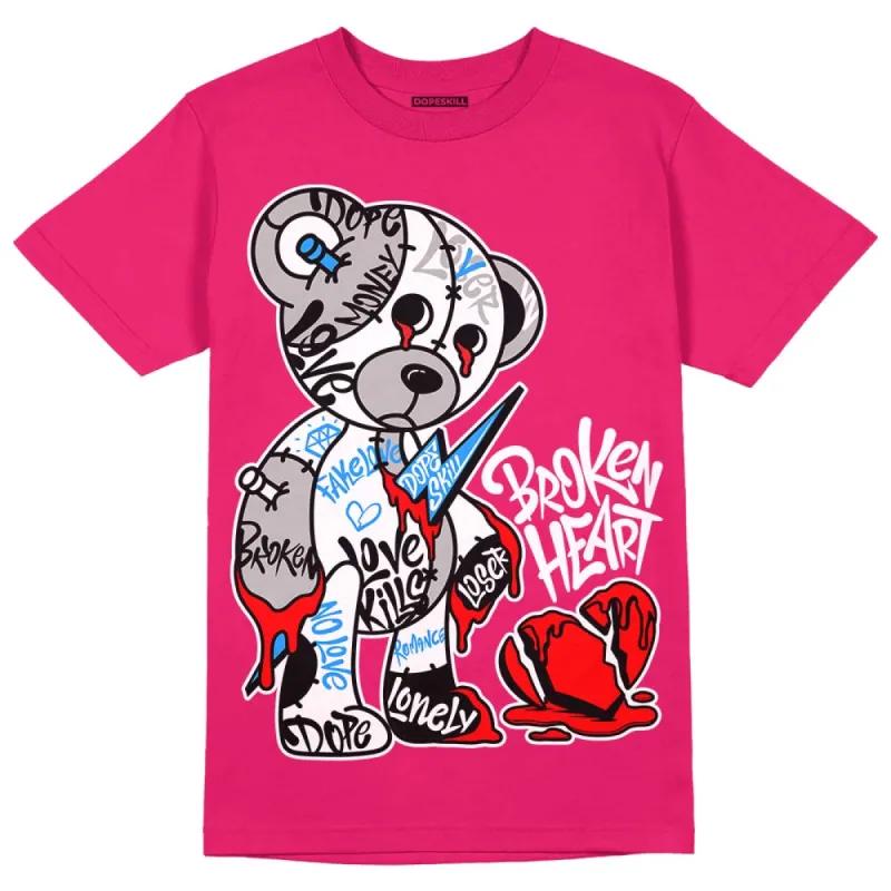Dunk Obsidian Fierce Pink DopeSkill Pink T-Shirt Broken Heart Graphic sold by DopeSkill