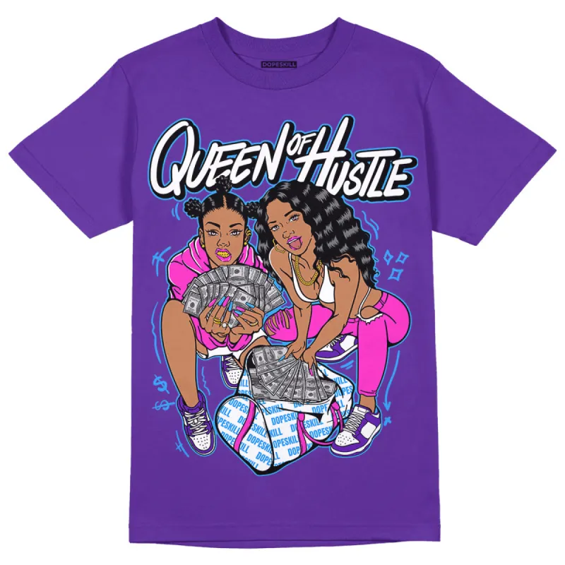 Dunk Purple Championship Court White DopeSkill Purple T-shirt Queen Of Hustle Graphic sold by DopeSkill