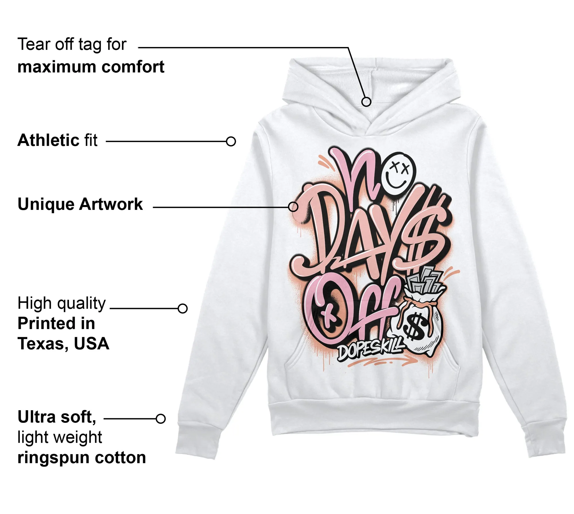 Legend Pink 11s DopeSkill Hoodie Sweatshirt No Days Off Graphic sold by DopeSkill product image thumbnail 3