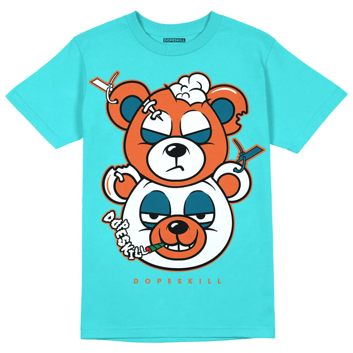 Dunk Dolphins DopeSkill Tahiti Blue T-shirt New Double Bear Graphic sold by DopeSkill