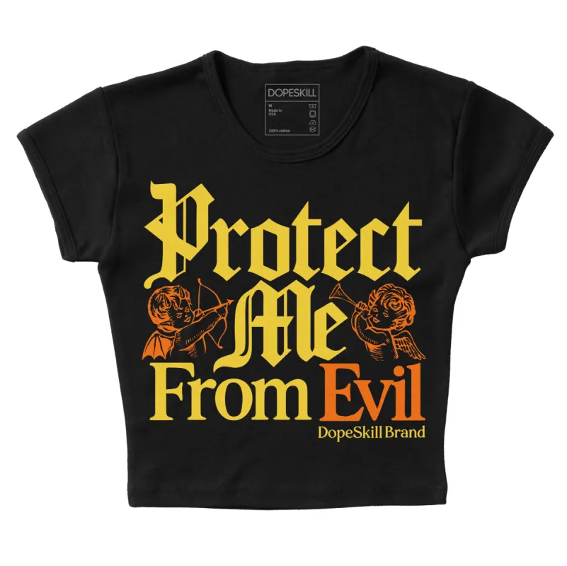 Black Tour Yellow AJ 4 Thunder DopeSkill Women's Crop Top Protect Me From Evil Graphic sold by DopeSkill