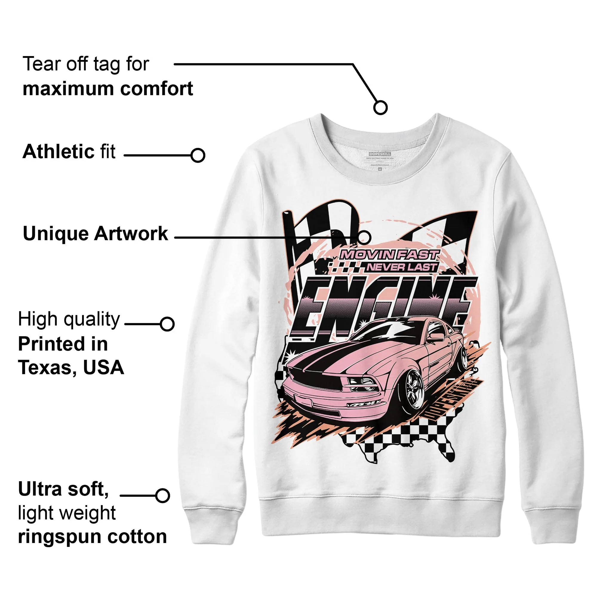 Legend Pink 11s DopeSkill Sweatshirt ENGINE Tshirt Graphic sold by DopeSkill product image thumbnail 3