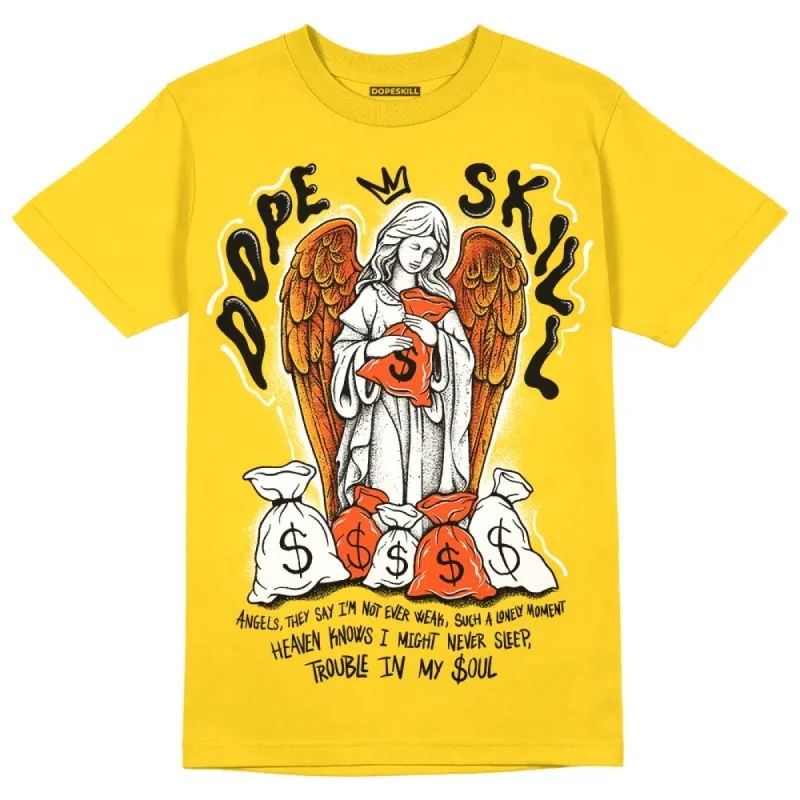 Vivid Sulfur 4s DopeSkill Yellow T-shirt Angels Graphic sold by DopeSkill