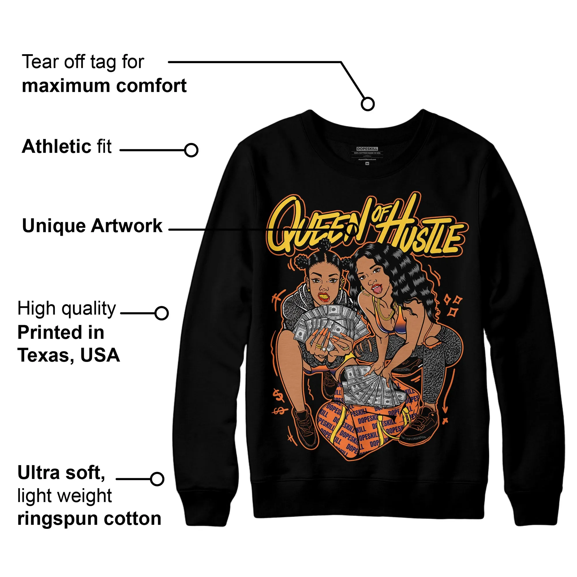 Rio 3s DopeSkill Sweatshirt Queen Of Hustle Graphic sold by DopeSkill product image thumbnail 3