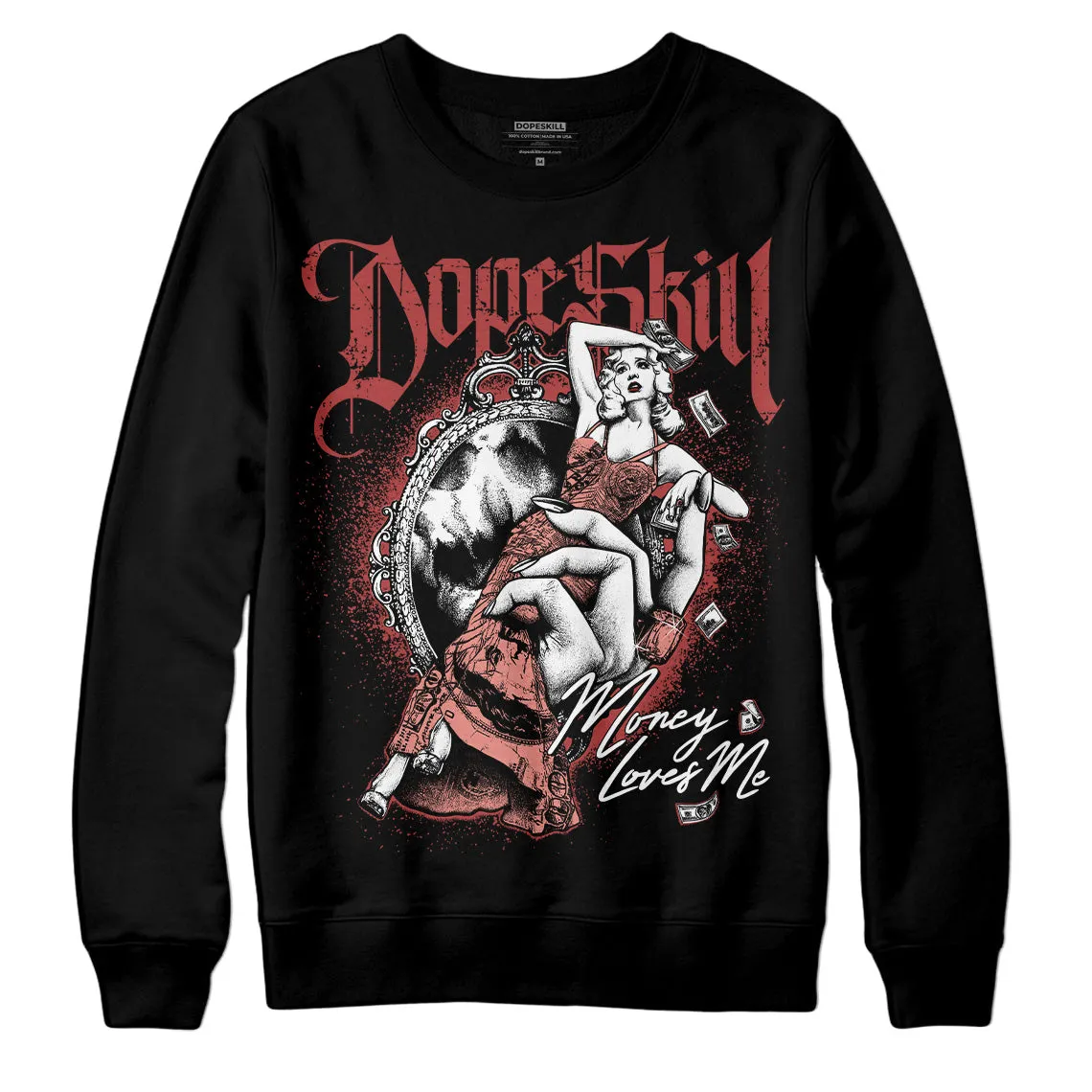 Dune Red 13s DopeSkill Sweatshirt Money Loves Me Graphic sold by DopeSkill product image thumbnail 2