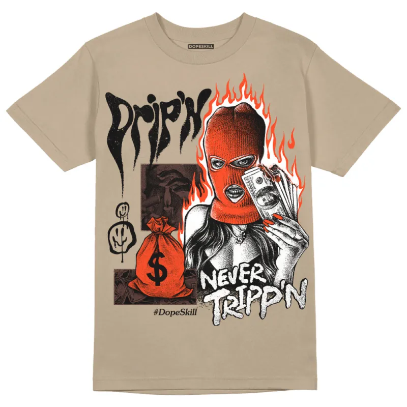 Latte 1s DopeSkill Medium Brown T-shirt Drip'n Never Tripp'n Graphic sold by DopeSkill