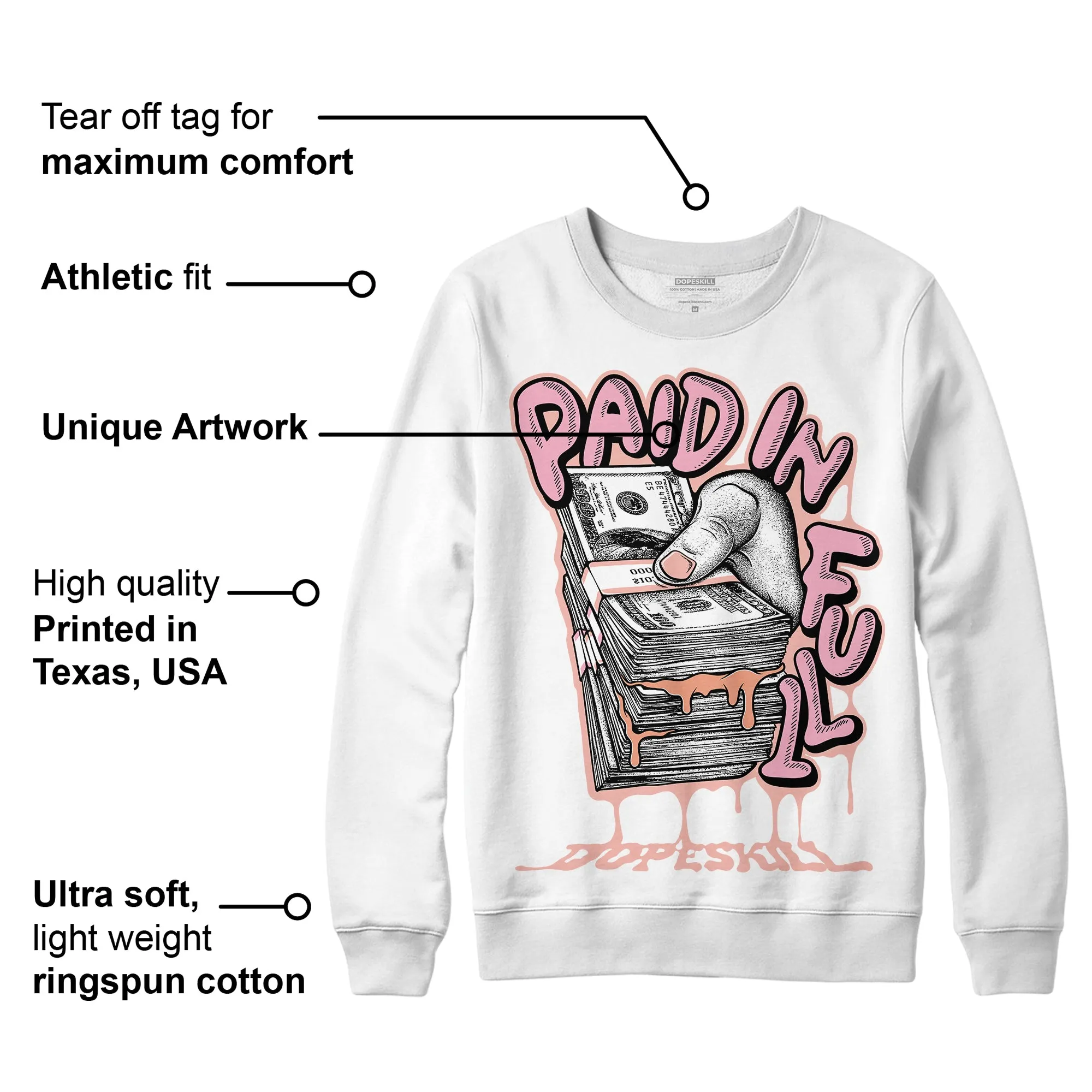 Legend Pink 11s DopeSkill Sweatshirt Paid In Full Graphic sold by DopeSkill product image thumbnail 3