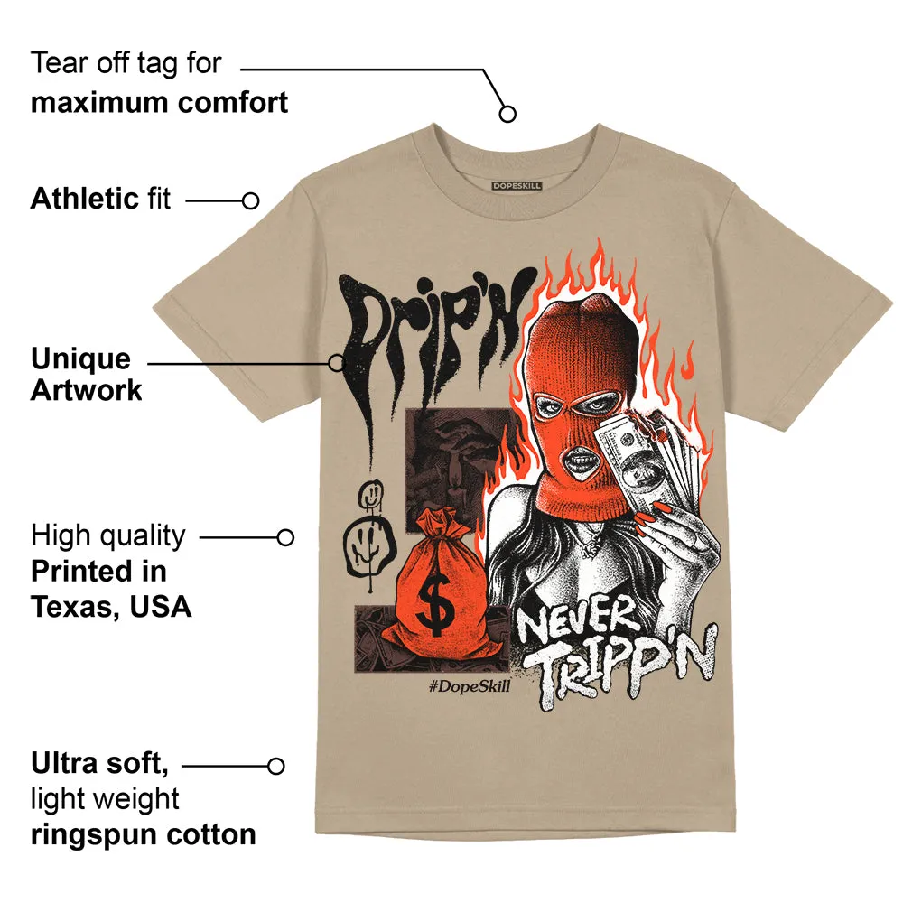 Latte 1s DopeSkill Medium Brown T-shirt Drip'n Never Tripp'n Graphic sold by DopeSkill product image thumbnail 2