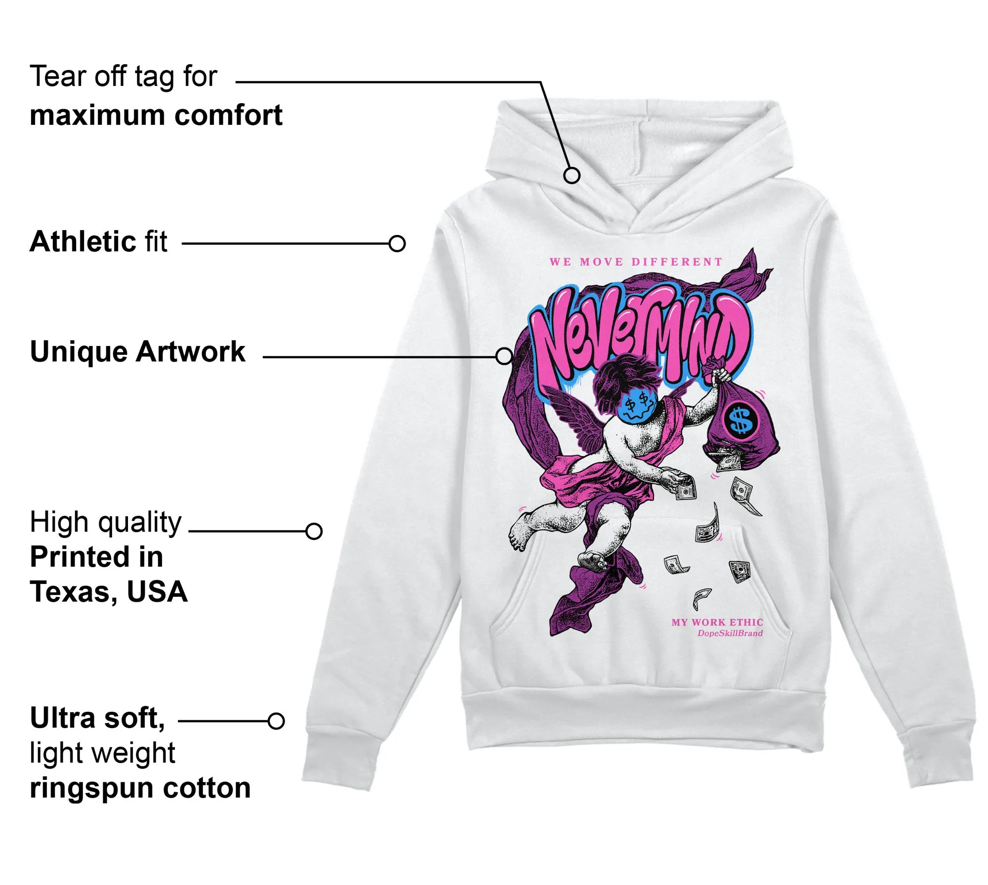 Hyper Violet 4s DopeSkill Hoodie Sweatshirt Nevermind Graphic sold by DopeSkill product image thumbnail 3