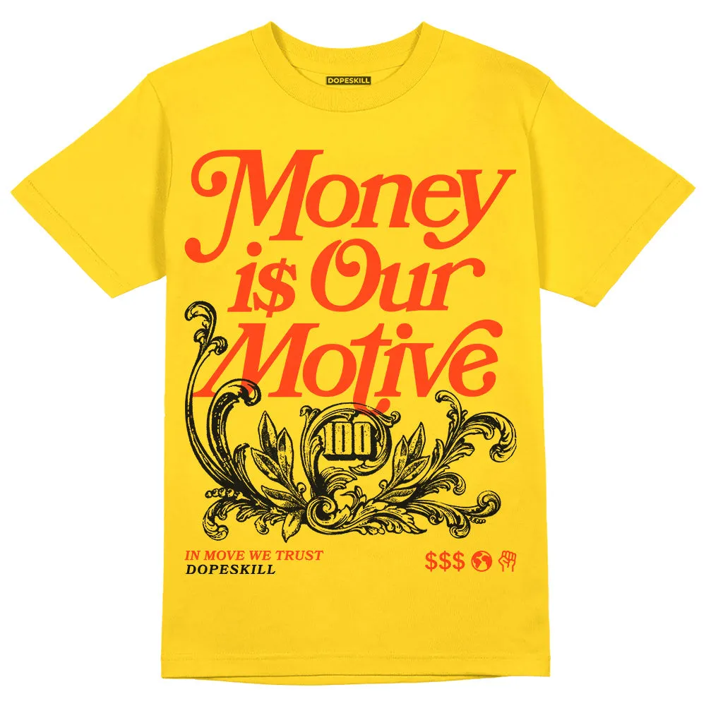 Black Tour Yellow AJ 4 Thunder DopeSkill Unisex T-Shirt Money Is Our Motive Typo Graphic sold by DopeSkill product image thumbnail 3