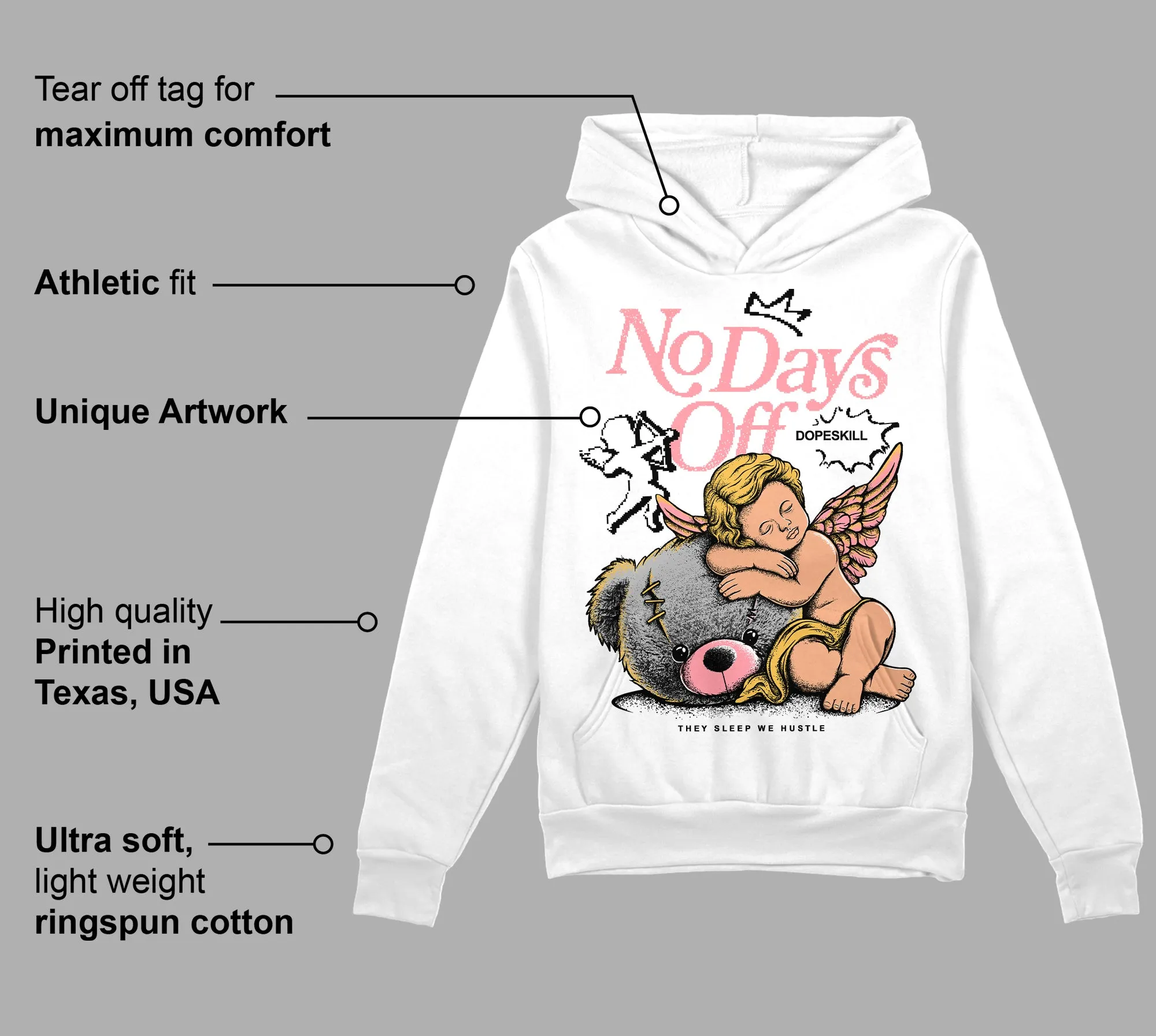 Red Stardust 3s DopeSkill Hoodie Sweatshirt New No Days Off Graphic sold by DopeSkill product image thumbnail 3