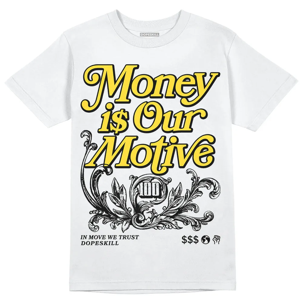 Black Tour Yellow AJ 4 Thunder DopeSkill Unisex T-Shirt Money Is Our Motive Typo Graphic sold by DopeSkill product image thumbnail 2