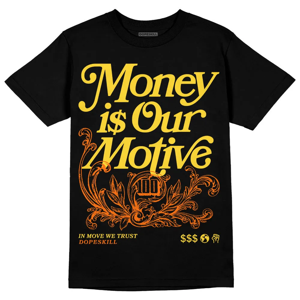 Black Tour Yellow AJ 4 Thunder DopeSkill Unisex T-Shirt Money Is Our Motive Typo Graphic sold by DopeSkill