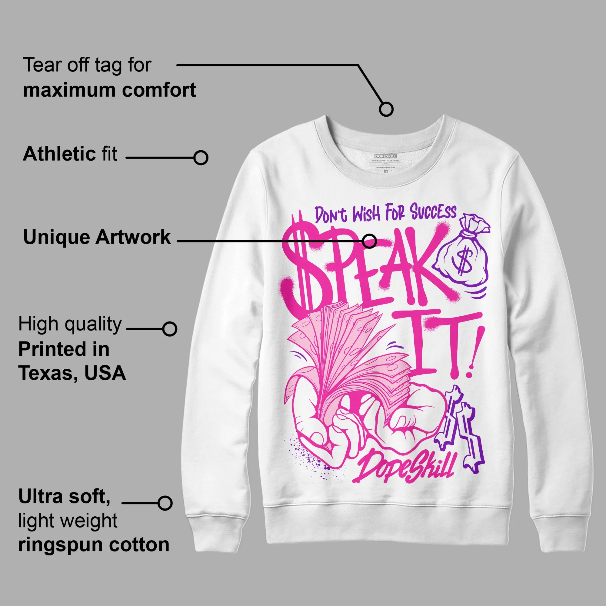 Pink Collection DopeSkill Sweatshirt Speak It Graphic sold by DopeSkill product image thumbnail 3