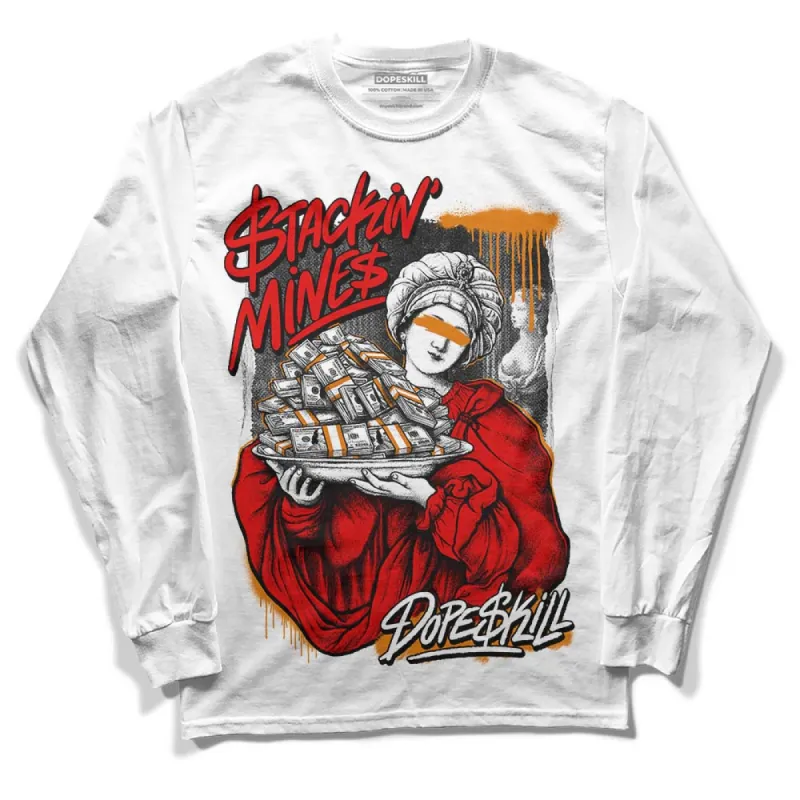 Red Cement 4S DopeSkill Long Sleeve T-Shirt Stackin Mines Graphic sold by DopeSkill