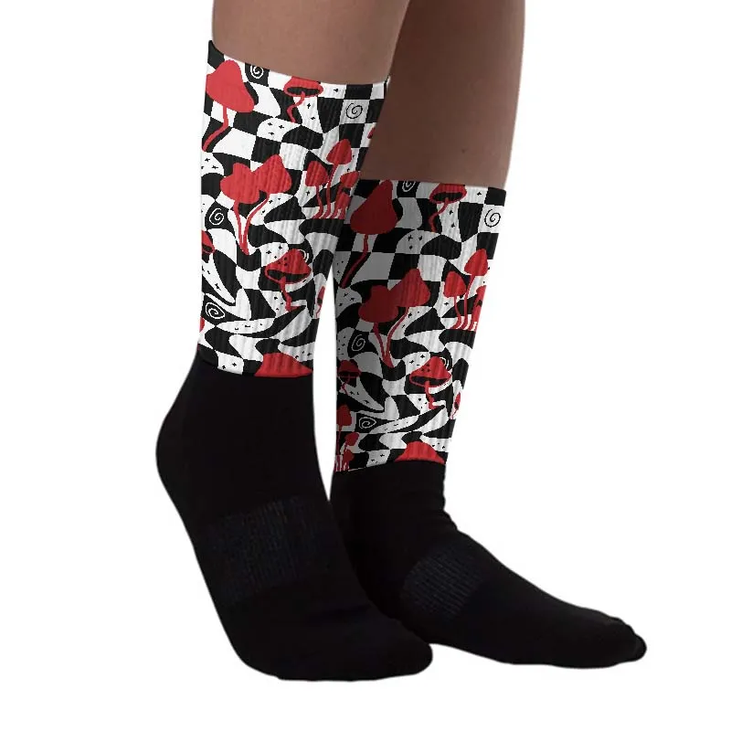 Red Taxi 12s DopeSkill Sublimated Socks Mushroom Graphic sold by DopeSkill product image thumbnail 2