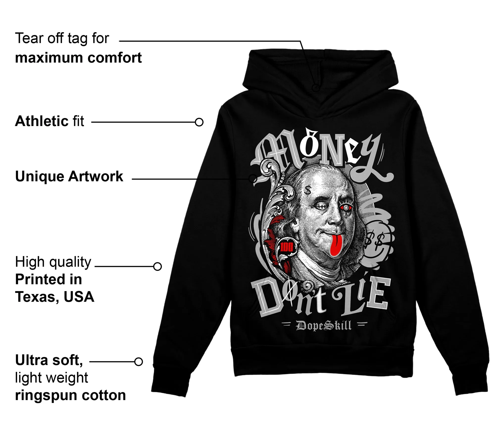 Shadow 1s DopeSkill Hoodie Sweatshirt Money Don't Lie Graphic sold by DopeSkill product image thumbnail 3