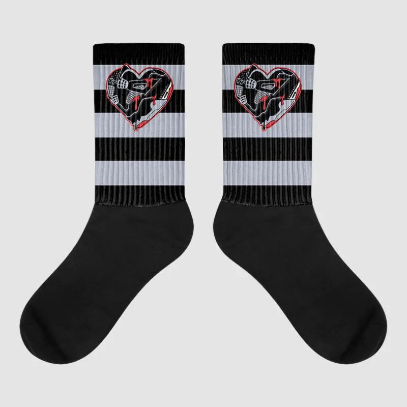 Bred Reimagined 4s DopeSkill Sublimated Socks Horizontal Stripes Graphic sold by DopeSkill