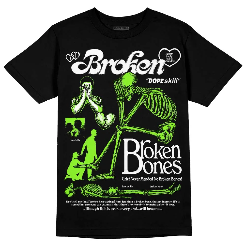 Neon Green Collection DopeSkill T-Shirt Broken Bones Graphic sold by DopeSkill