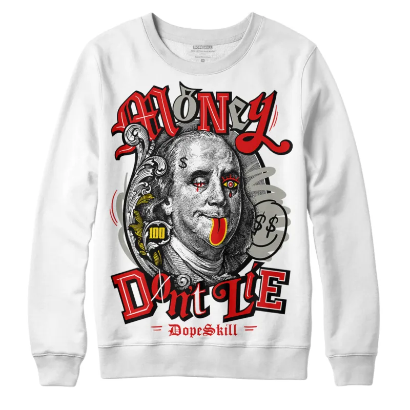 Fire Red 3s DopeSkill Sweatshirt Money Don't Lie Graphic sold by DopeSkill