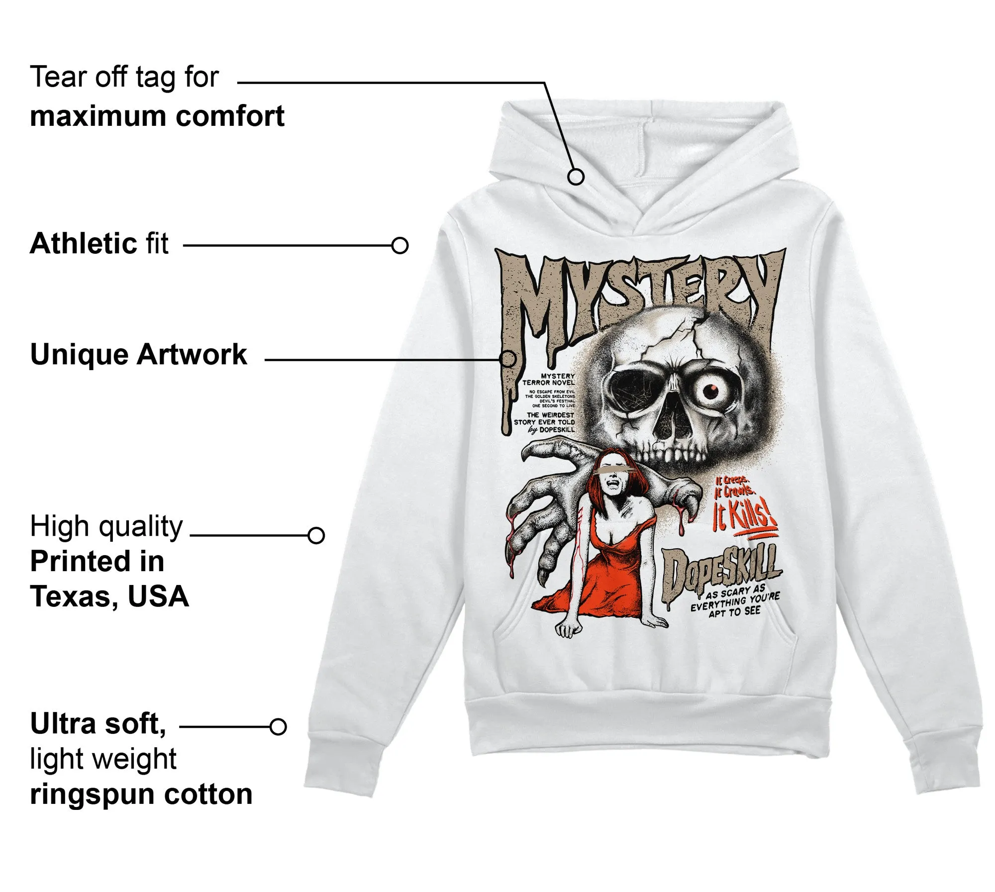 Latte 1s DopeSkill Hoodie Sweatshirt Mystery Ghostly Grasp Graphic sold by DopeSkill product image thumbnail 3