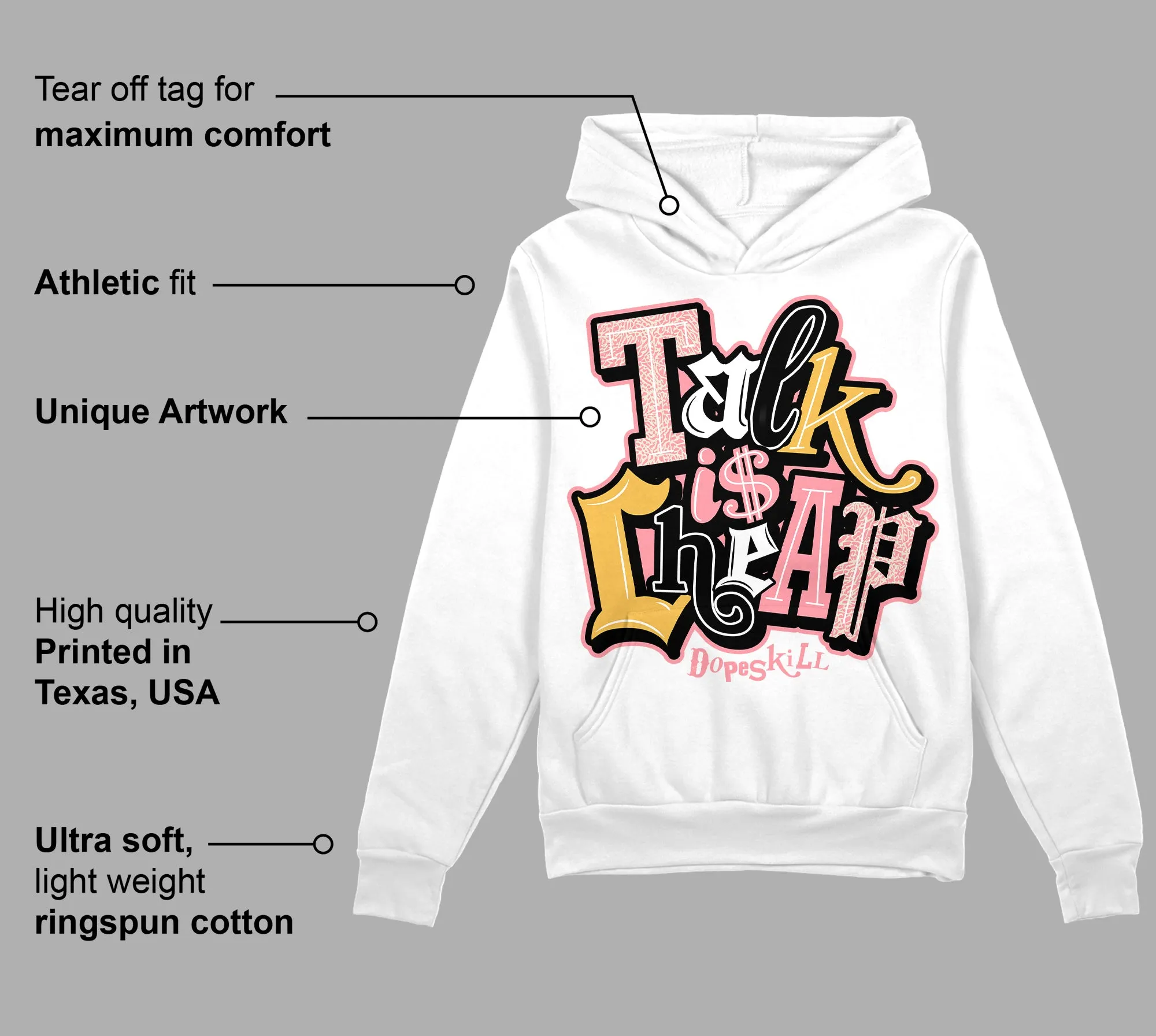 Red Stardust 3s DopeSkill Hoodie Sweatshirt Talk Is Chip Graphic sold by DopeSkill product image thumbnail 3