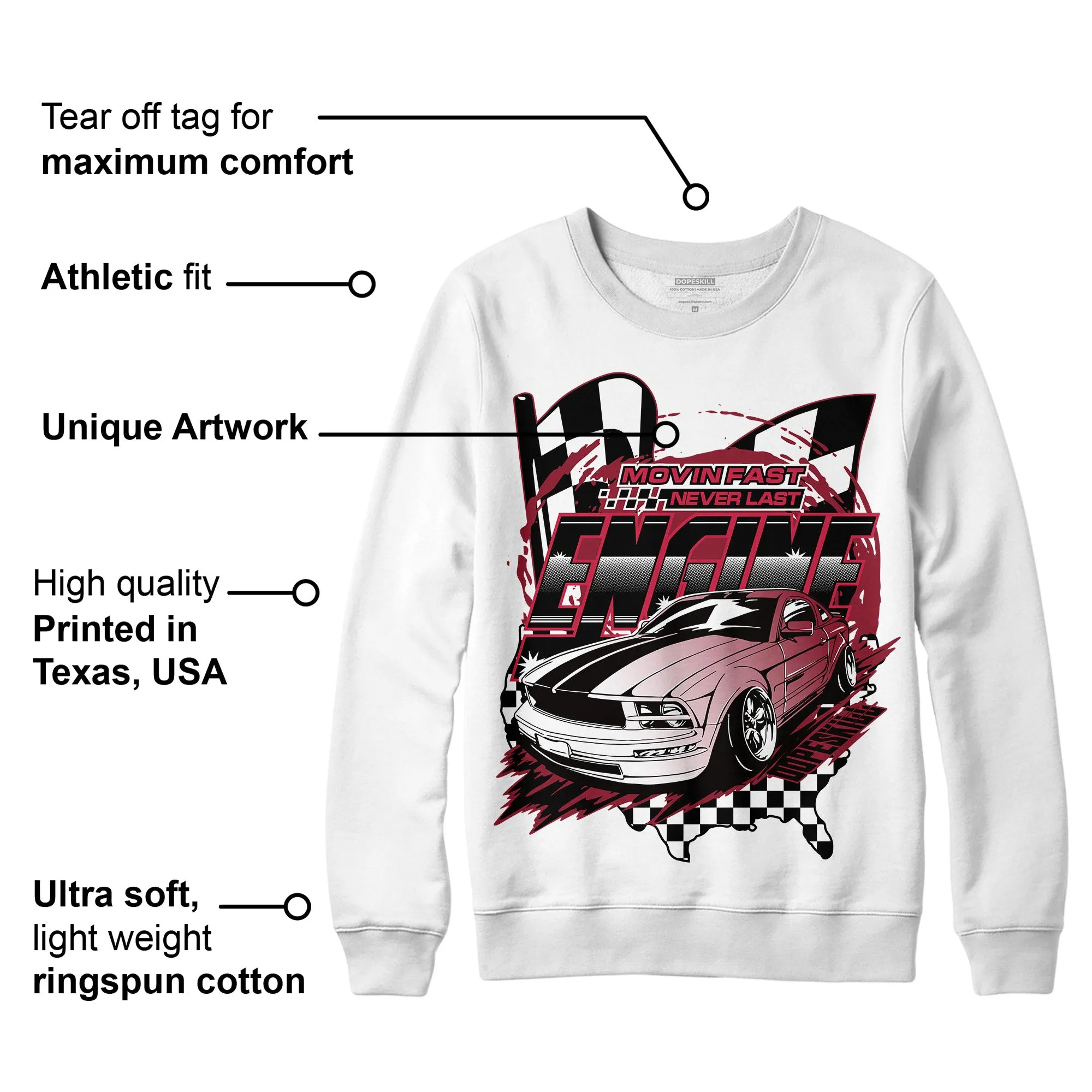 85 Metallic Burgundy 1s DopeSkill Sweatshirt ENGINE Tshirt Graphic sold by DopeSkill product image thumbnail 3