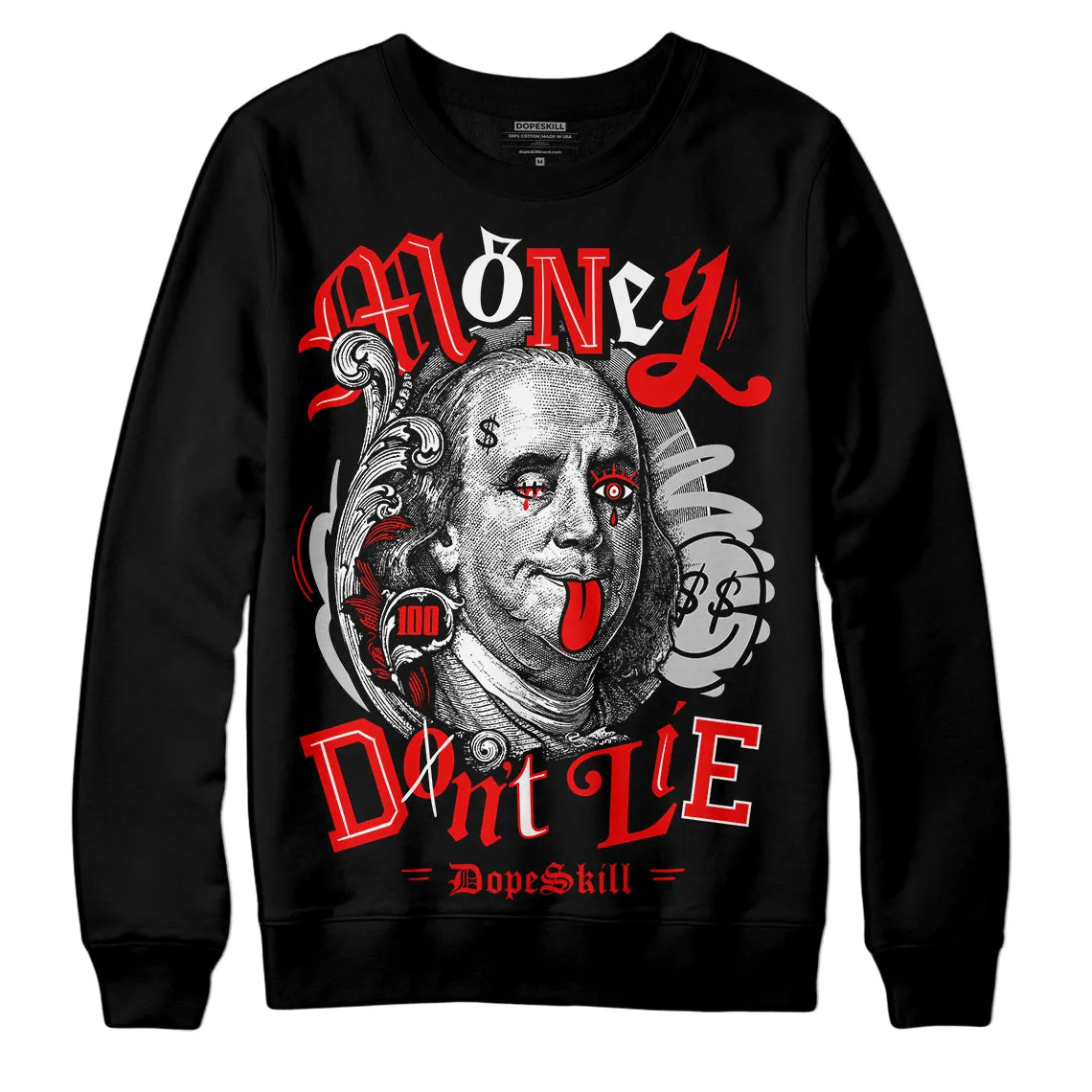 Cherry 12s DopeSkill Sweatshirt Money Don't Lie Graphic sold by DopeSkill product image thumbnail 2