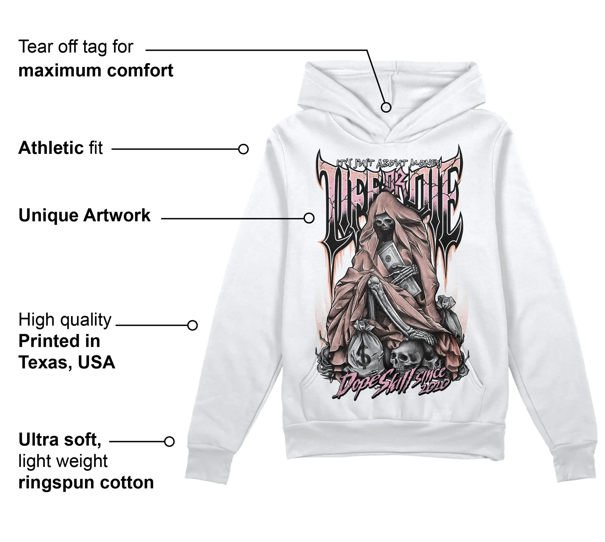 Legend Pink 11s DopeSkill Hoodie Sweatshirt Life or Die Graphic sold by DopeSkill product image thumbnail 3