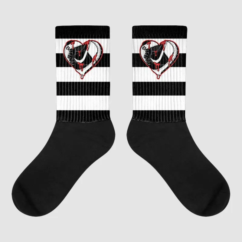 “Black/White” 1s DopeSkill Sublimated Socks Horizontal Stripes Graphic sold by DopeSkill