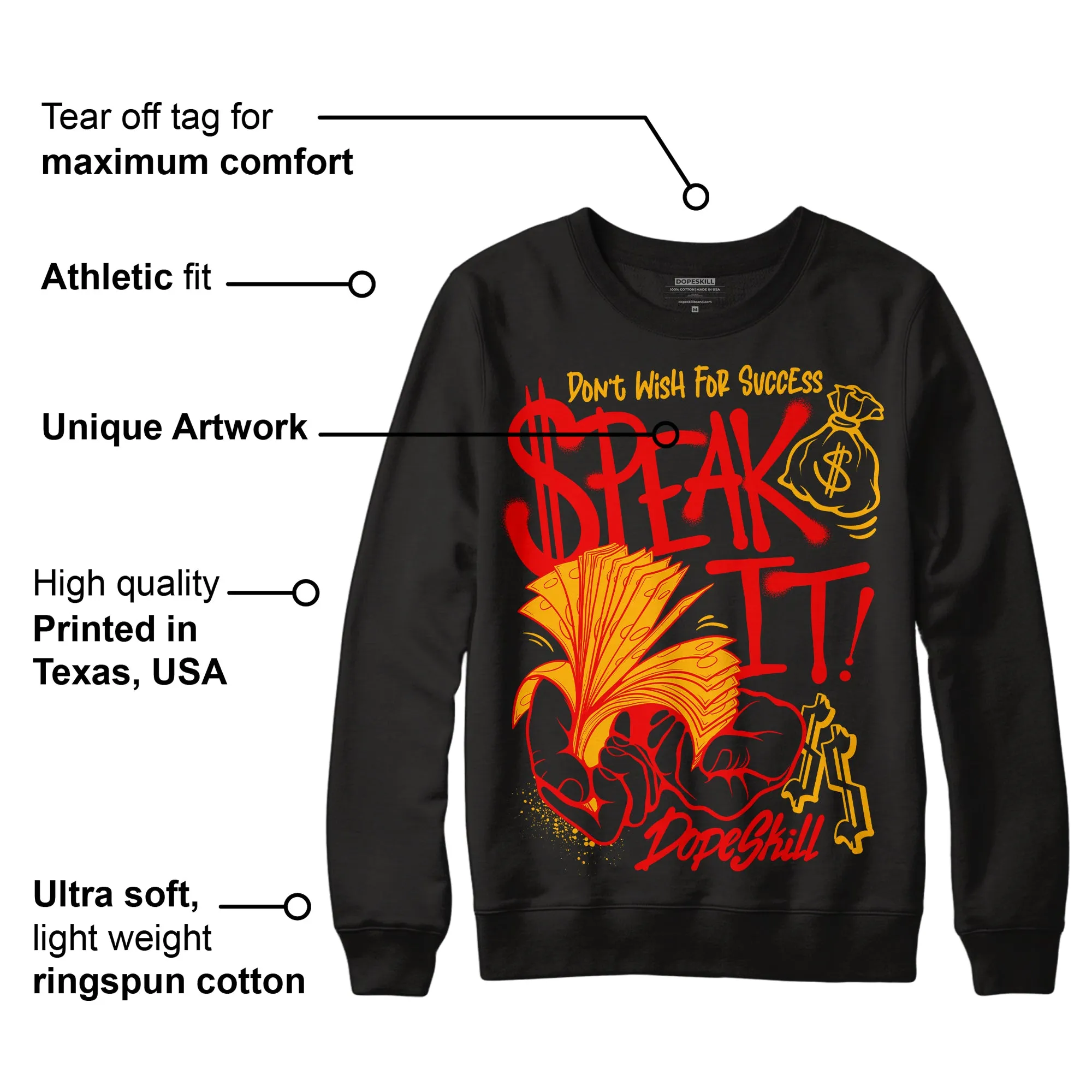 Red Collection DopeSkill Sweatshirt Speak It Graphic sold by DopeSkill product image thumbnail 3