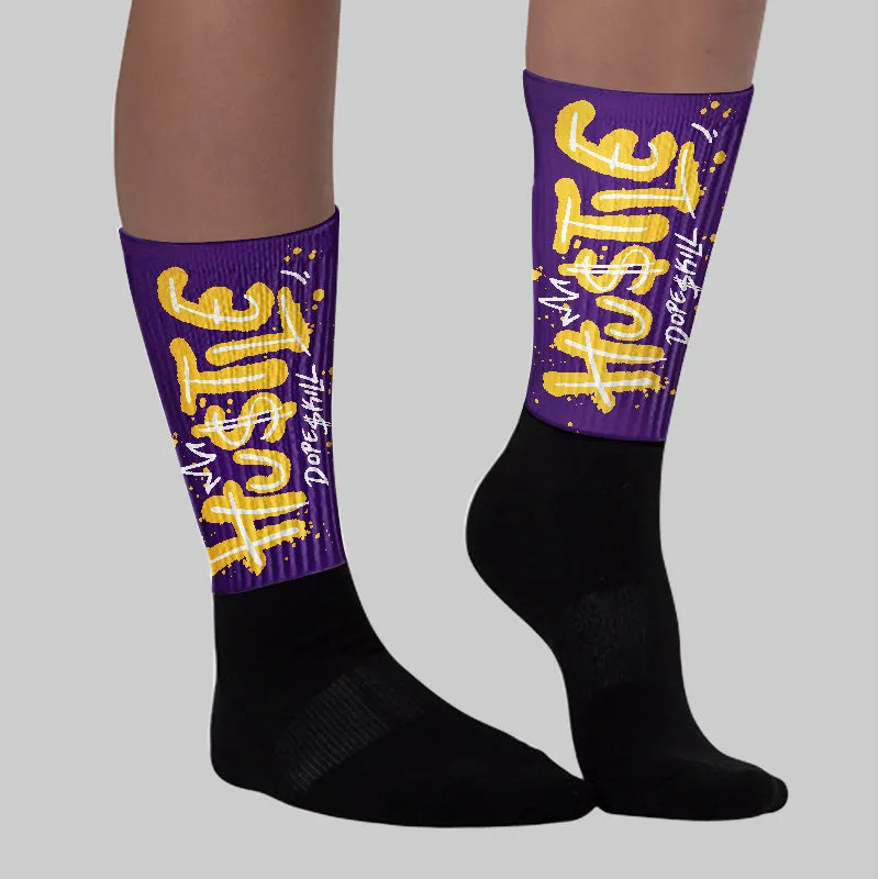 Field Purple 12s DopeSkill Sublimated Socks Hustle Graphic sold by DopeSkill product image thumbnail 3