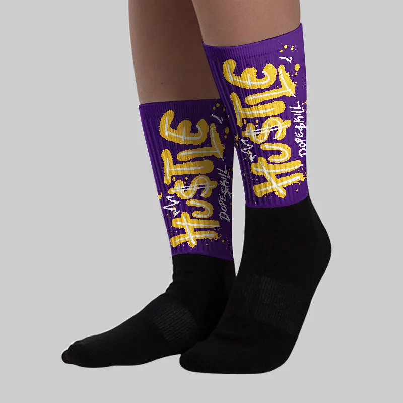 Field Purple 12s DopeSkill Sublimated Socks Hustle Graphic sold by DopeSkill product image thumbnail 2