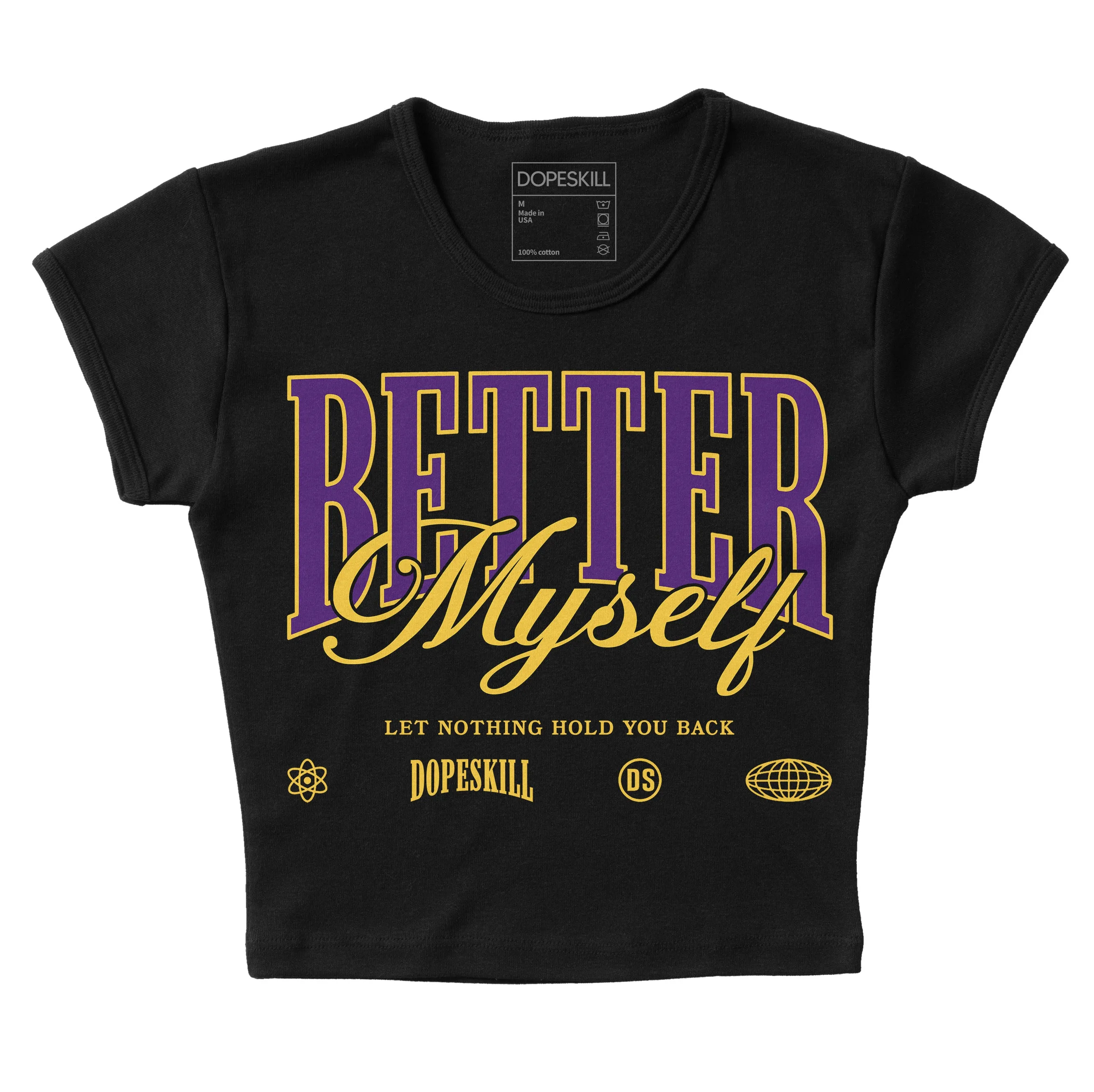 Field Purple 12s DopeSkill Women's Crop Top Better Myself Graphic sold by DopeSkill product image thumbnail 2